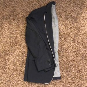 Navy Blazer with Striped Interior